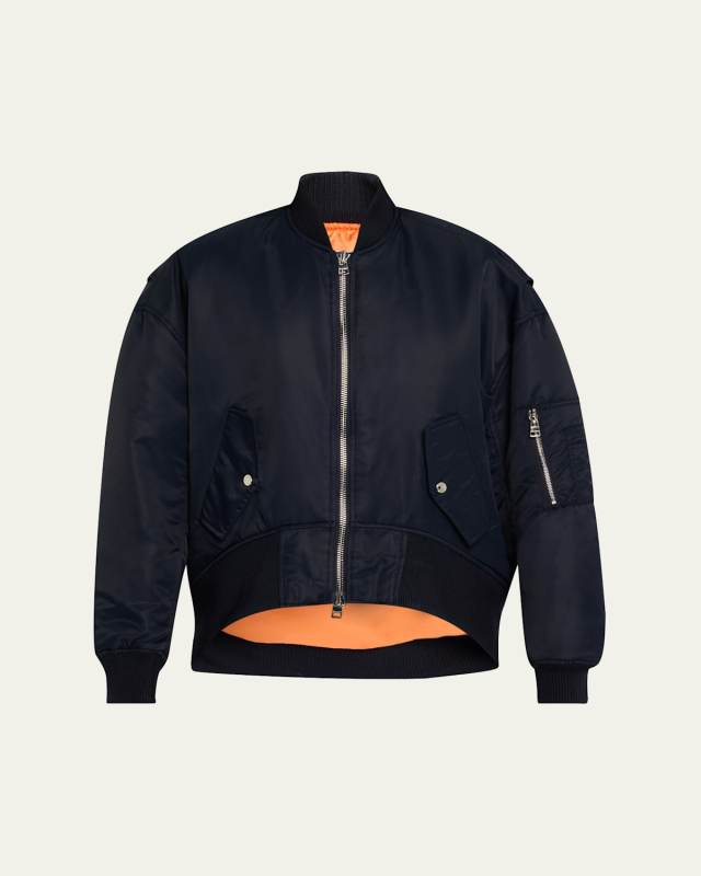 Curved Hem Bomber Jacket